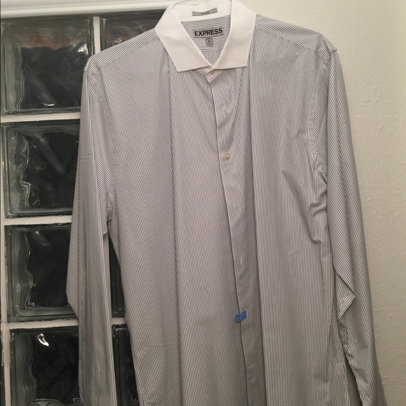 EXPRESS men’s contrast fitted collar shirt SMALL - Picture 2 of 5